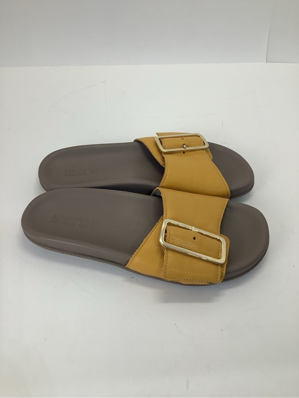 Naot Tahiti Yellow Buckle Slide Sandals Women's size 7